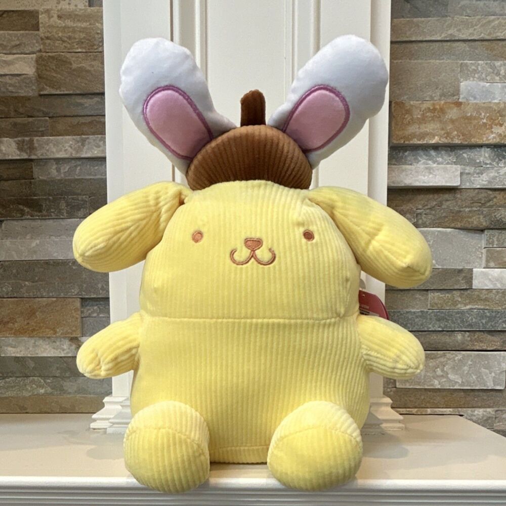 Sanrio Pompompurin Plush Yellow Bunny Ears Hello Kitty & Friends 12 in